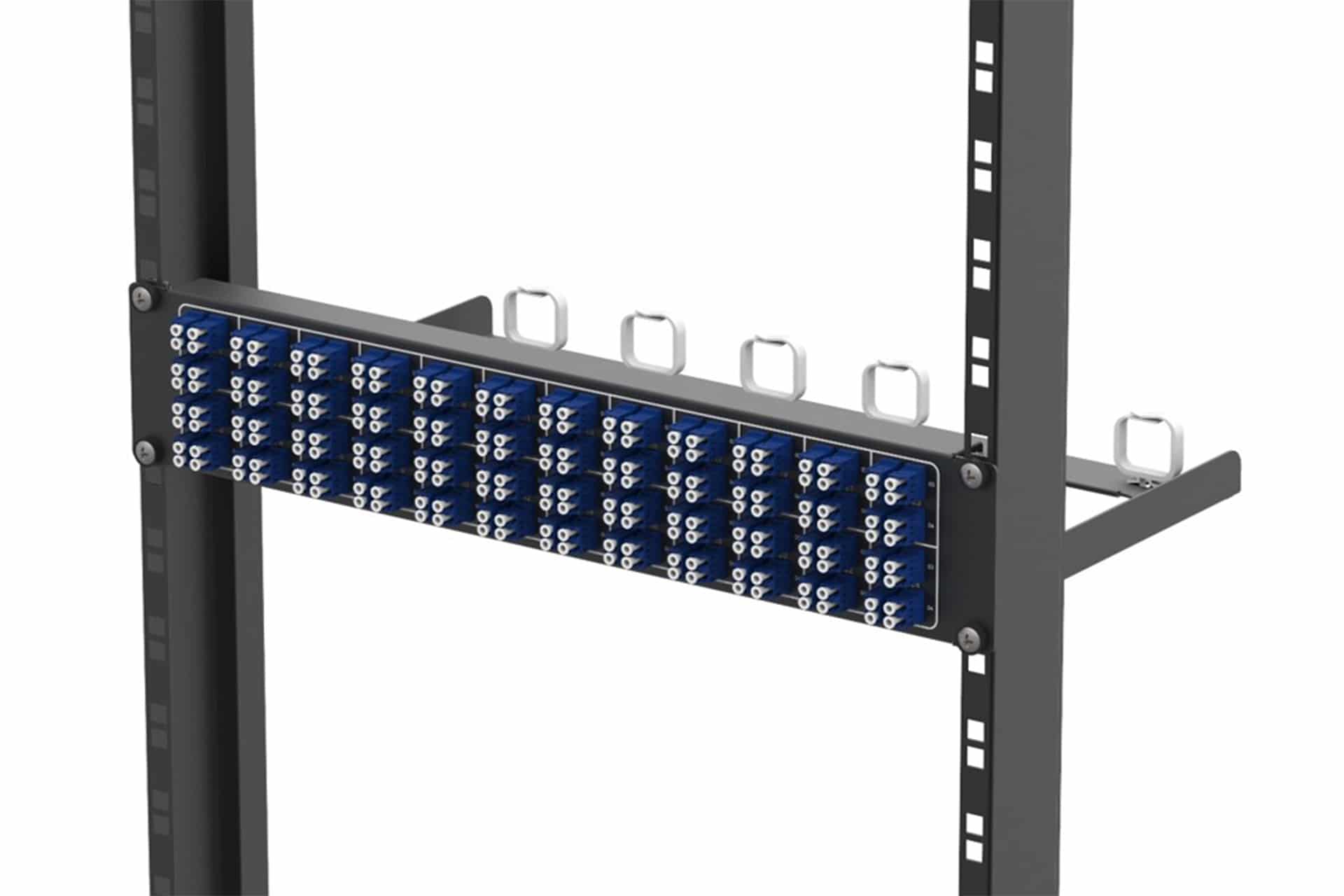 Port Mapping 2U Horizontal Patch Panel With 192F Mountable For 19 Racks 
